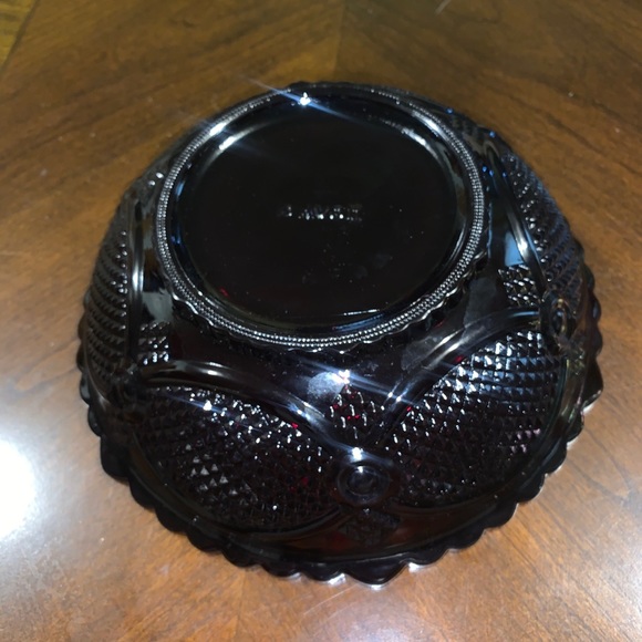Avon cranberry glass bowl beautiful vintage modern - Picture 8 of 8